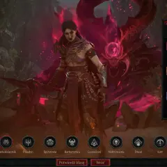 Czarnoksiężniczka z Diablo 4 Sezon 10, otoczona piekielnym ogniem i demonami, gotowa do rytualnej walki.