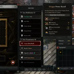 Diablo 4 nowy sezon: w Kostce Horadrymów wybierasz "Unikalne Przerobienie Mocy", by losować wartości unikalnych przedmiotów.