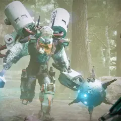 Cyberpunkowy mech z laserowym mieczem walczy z latającym dronem. Czy to zapowiedź nowego dlc?