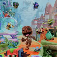 Kolorowy świat gry, gdzie Sackboy i jego przyjaciele przygotowują się do wspólnej zabawy. Idealne gry na 3 osoby, pełne przygód i śmiechu.