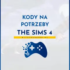 Kody na potrzeby The Sims 4. Zmęczony Sim z kubkiem kawy i ikony potrzeb: higiena, toaleta, sen, lodówka.