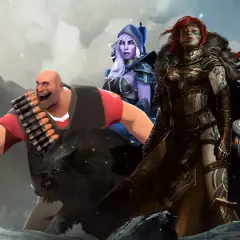 Postacie z gier, w tym Heavy z Team Fortress 2, sugerują, że warto szukać darmowych gier na Steam.