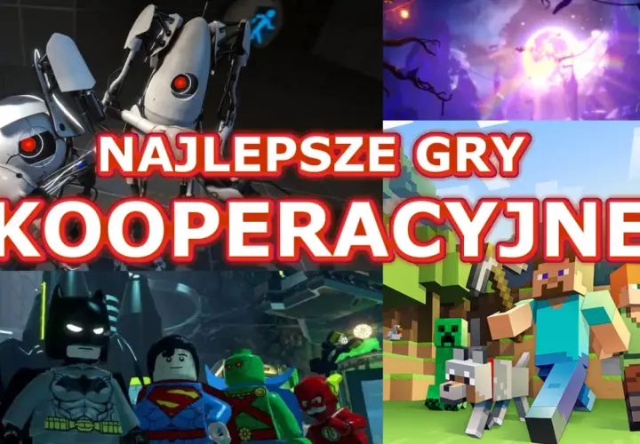 Najlepsze gry kooperacyjne: GLaDOS z Portal 2, bohaterowie LEGO, postacie z Minecrafta i mroczna kraina.