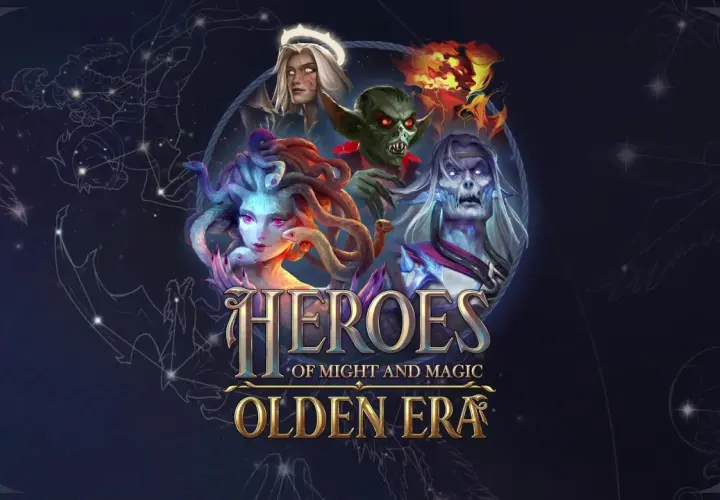 Postacie z Heroes of Might and Magic 8: Olden Era: Meduza, nieumarły, demon i anioł.