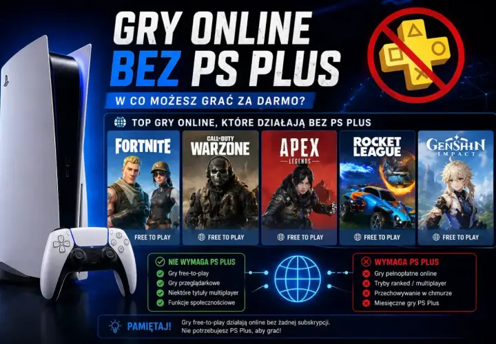 Gry online na PS4 bez PS Plus: Fortnite, Warzone, Apex, Rocket League, Genshin Impact. Graj za darmo!