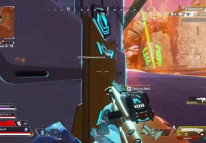 Gracz w Apex Legends przygotowuje się do zniszczenia ściany w ostatniej rundzie.
