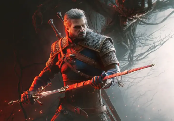 Geralt z Rivii gotów do walki z potworem. Fani spekulują o premierze Wiedźmin 4, wyczekując kolejnych przygód.