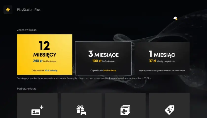 PlayStation Plus: zobacz aktualną playstation plus cena za 1, 3 i 12 miesięcy. Najkorzystniej wychodzi roczna subskrypcja.