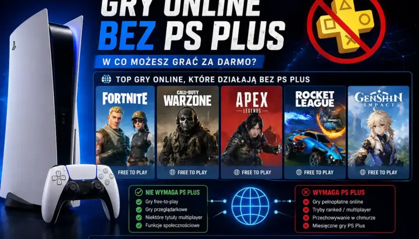 Gry online na PS4 bez PS Plus: Fortnite, Warzone, Apex, Rocket League, Genshin Impact. Graj za darmo!