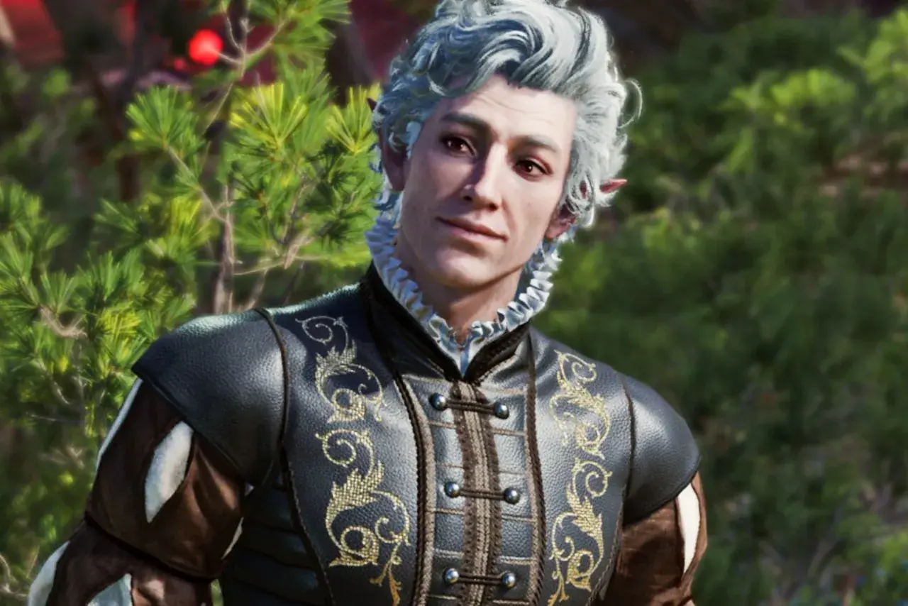 Elegancki elf z siwymi włosami, w stroju z epoki, dostępny w **early access**.