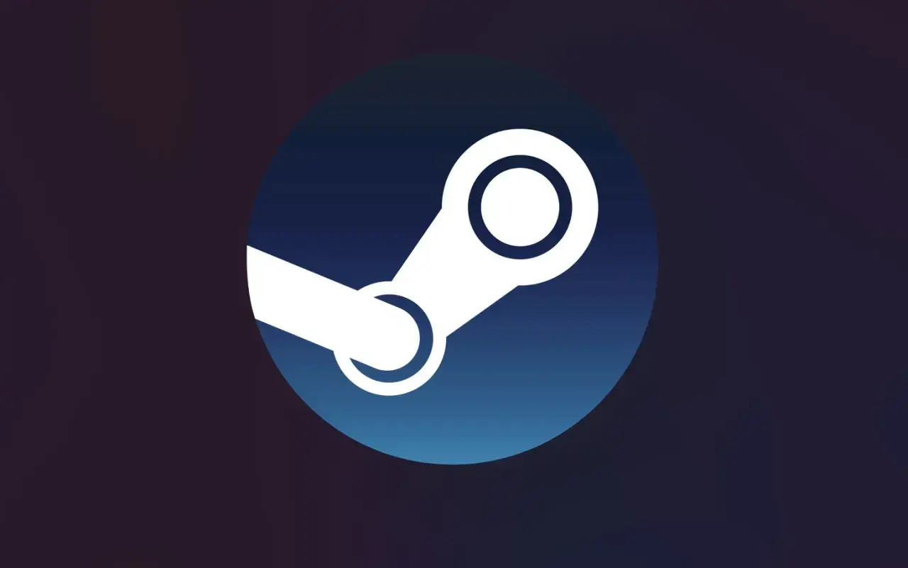 Logo Steam na tle gradientowym. Ułatwia steam aktywacja klucza na telefonie.