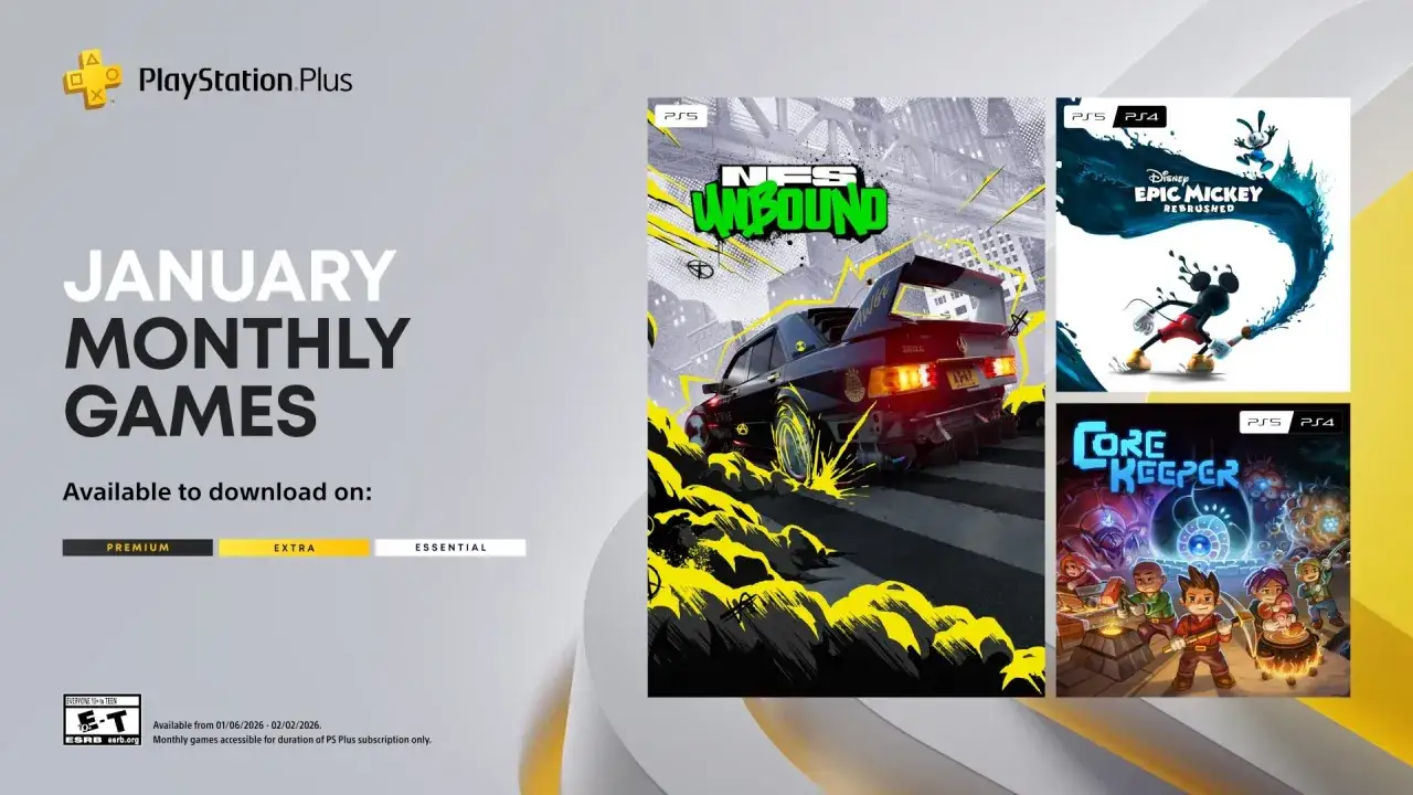 PlayStation Plus styczeń 2026 gry okładki