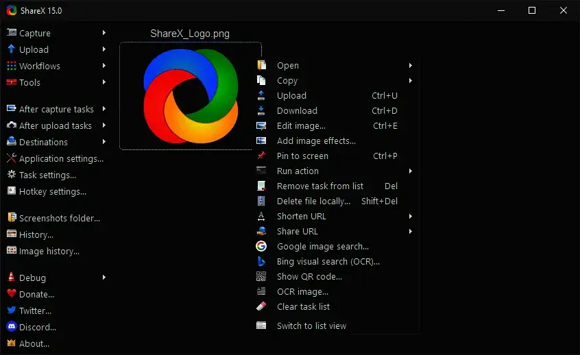 Porównanie interfejsów Lightshot i ShareX