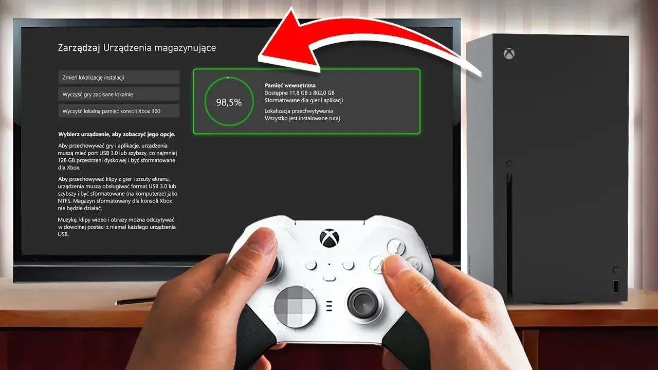 Xbox One zarządzanie pamięcią masową
