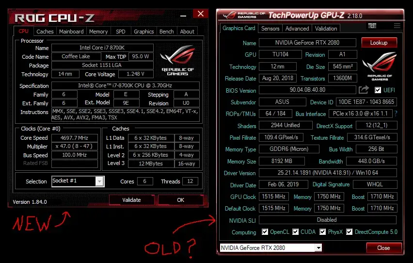 cpu-z gpu-z interfejs