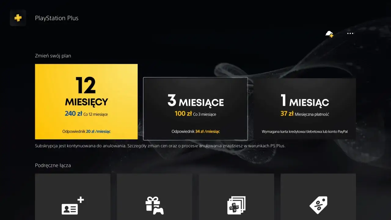 PlayStation Plus: zobacz aktualną playstation plus cena za 1, 3 i 12 miesięcy. Najkorzystniej wychodzi plan roczny.