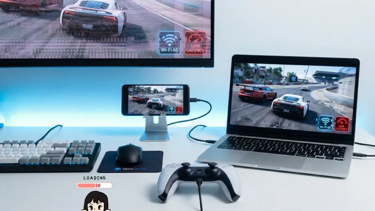 Ustawienie do gry: laptop, telefon i duży ekran wyświetlają wyścigi. Dowiedz się, jak podłączyć PS4 do laptopa, by grać wszędzie.