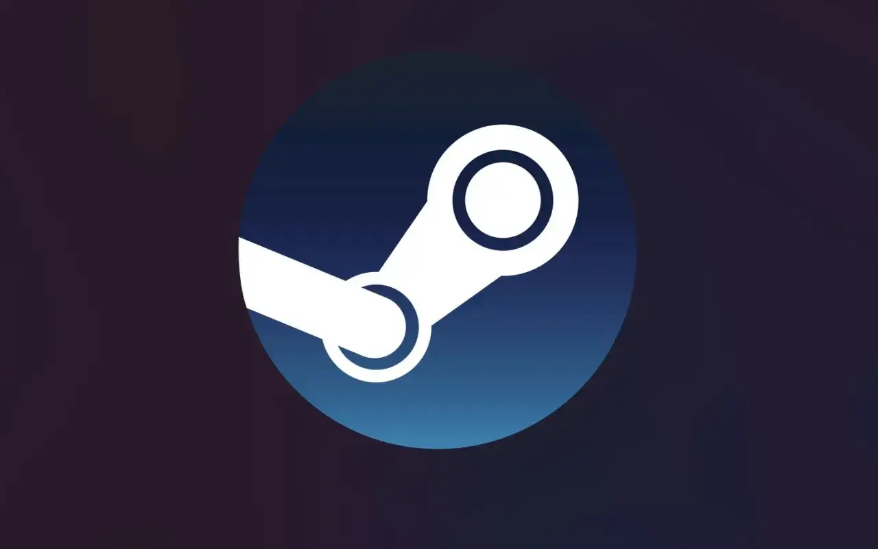 Logo Steam na tle gradientowym. Szybka steam aktywacja klucza na telefonie.