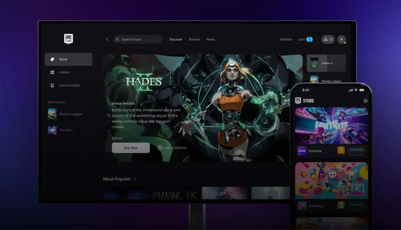 Epic Games Launcher zarządzanie grą Fortnite