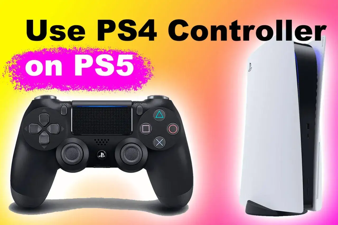 Czy pad od PS4 pasuje do PS5? Na zdjęciu pad DualShock 4 i konsola PlayStation 5.